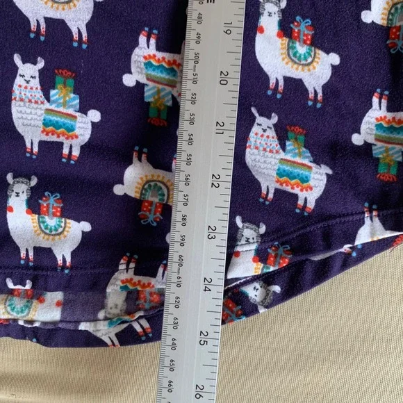 Cuddl Duds Henley Pajama 2 Piece Set Llama Gifts Womens M Joggers Pockets Purple - Picture 11 of 13